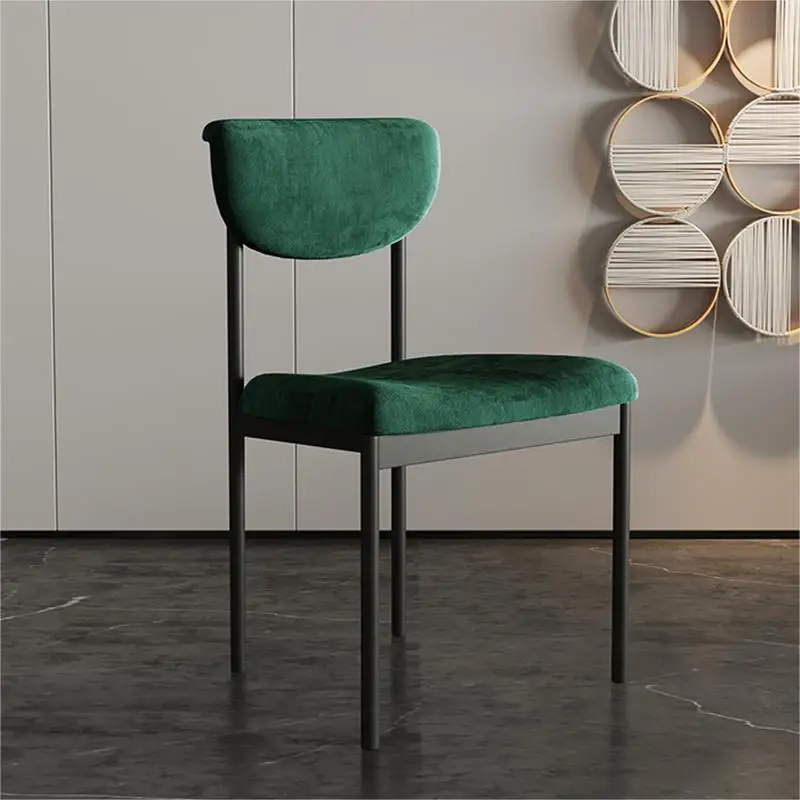 Cheap Guest Modern Iron Velvet Upholstered Hotel Home Office Metal Restaurant Dining Chair