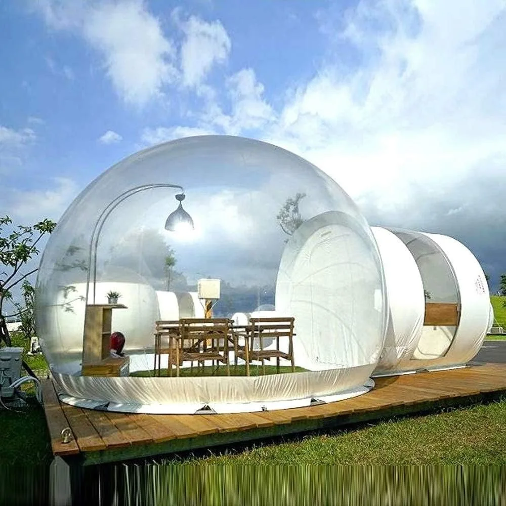 

Camping Tent Transparent,Outdoor Inflatable Bubble Camping Tent,Clear Dome Camping Cabin with Quiet Air Blower DIY Outdoor