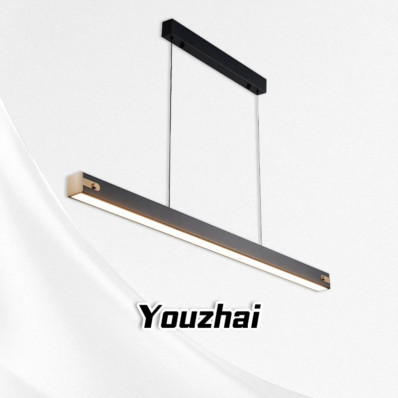 

High end restaurant lamp with a straight line design, modern minimalist and luxurious LED strip lamp, bar shaped bar