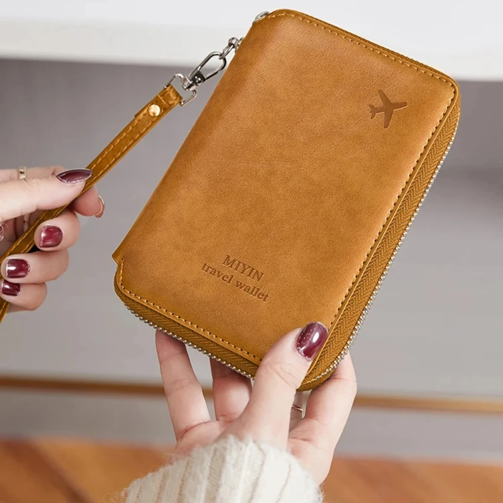 

Minimalist and Fashionable RFID Passport Holder Multifunctional PU Leather Travel Accessory Passport Holder Wallet Holder Unisex