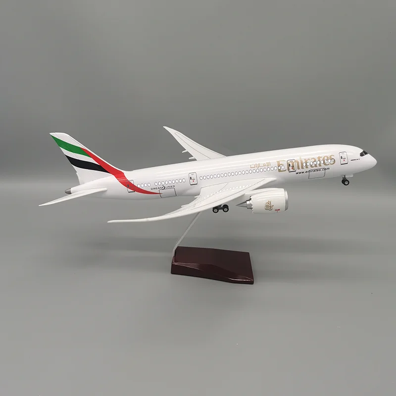 47CM Virgin Arab UAE Airline Airplane Model Toy 787 B787 Dreamliner Aircraft 1/130 Plastic Resin Replica Plane Model Collection