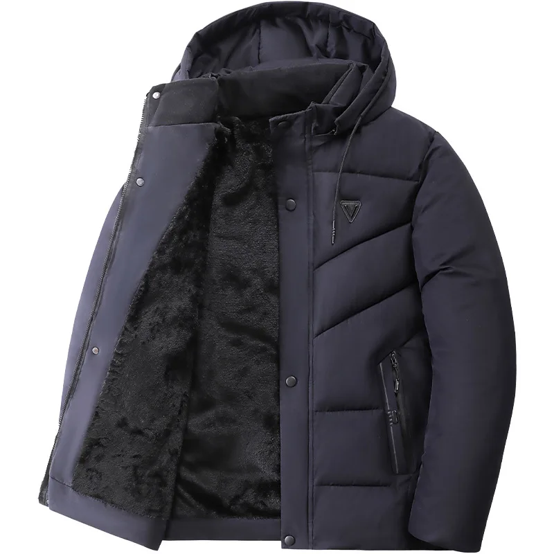 

Зимняя морозостойкая куртка со съемным капюшоном на хлопковой подкладке для среднего и пожилого возраста, теплое утолщенное флисовое пальто средней длины