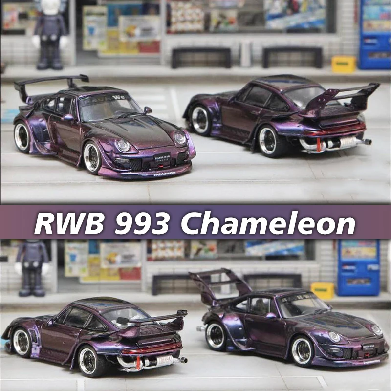 

SW In Stock 1:64 RWB 993 Chameleon Diecast Diorama Car Model Collection Miniature Street Weapon