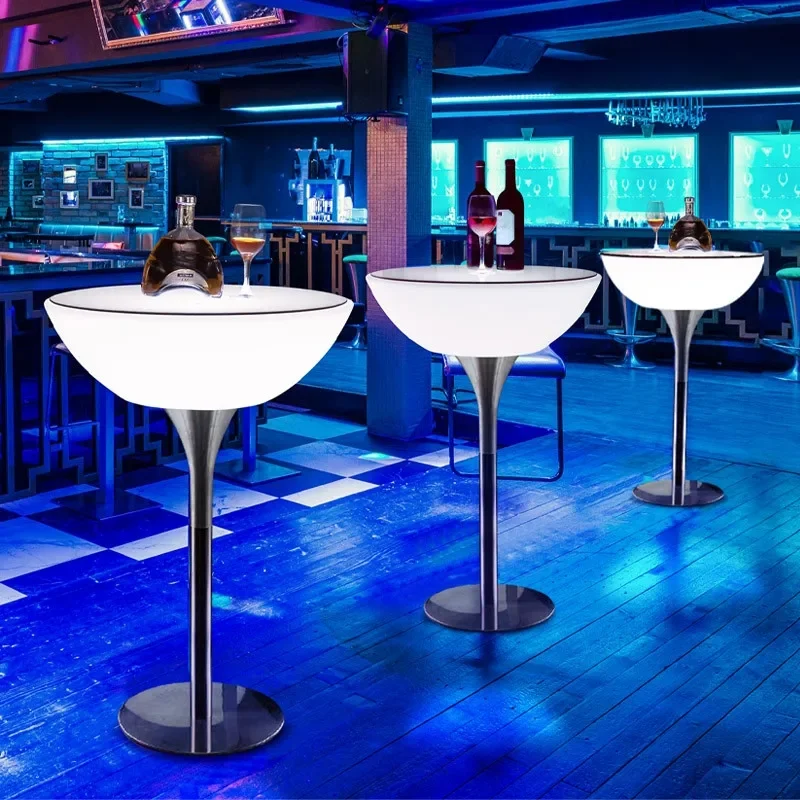 Night club bar lounge furniture nightclub illuminated waterproof bar table furniture high top cocktail tables for bar