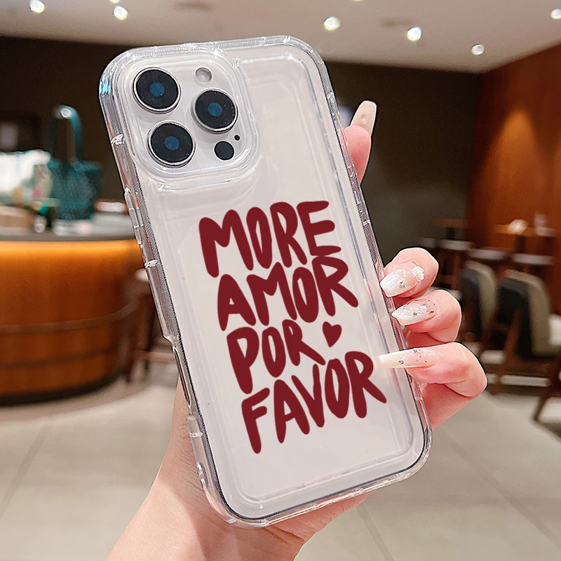 "More Love" Soft Silicone Phone Case for iPhone 17 16 15 Pro Max 16E 14 13 12 11 Air XS X XR 7 8 Plus SE2 Clear Couples Cover - náhled 2