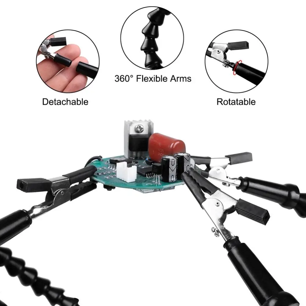 

NEW Adjustable Soldering Stand Stable Multi-Purpose Soldering Iron Holder Anti-slip Welding Flexible Arms Electronics Repair