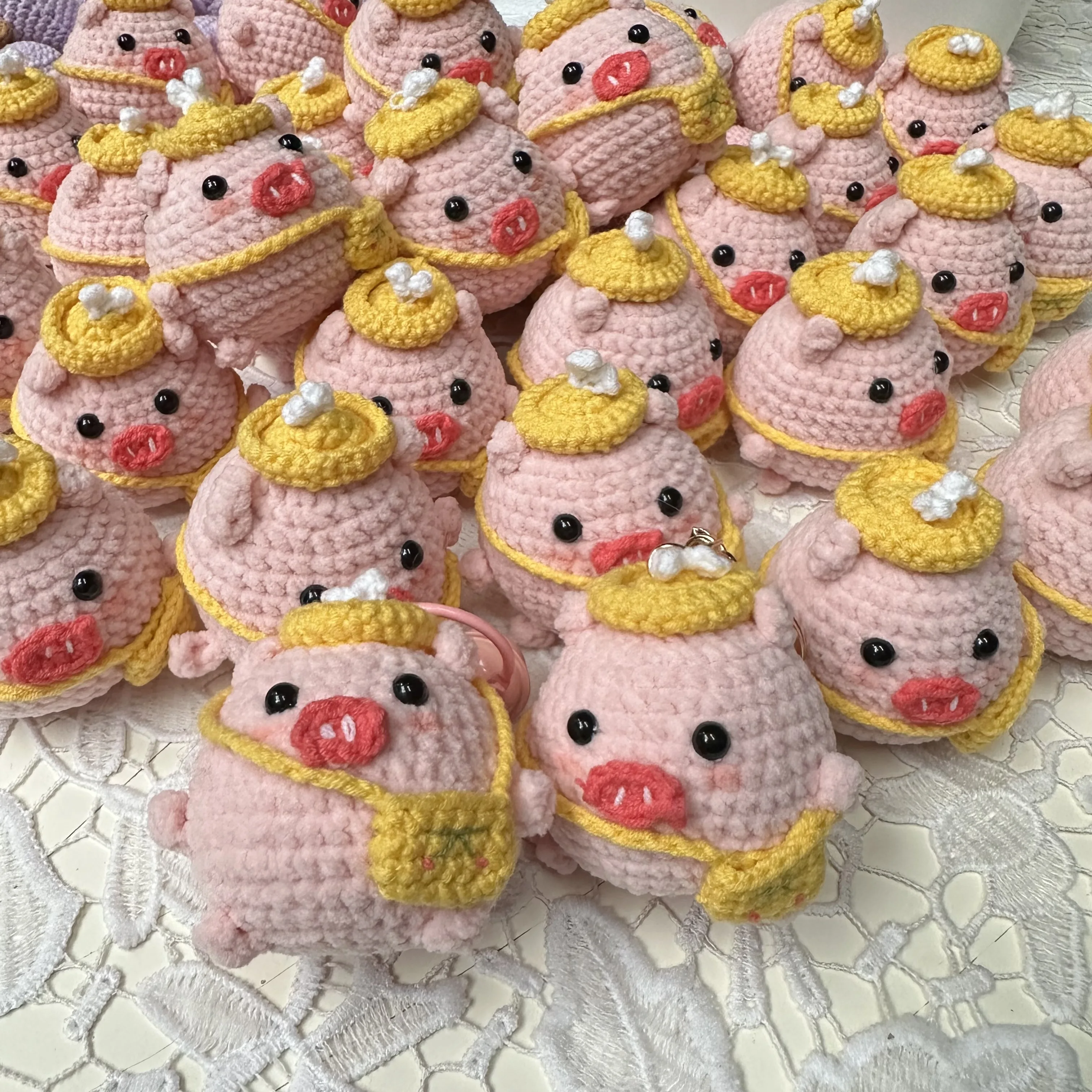 سلسلة مفاتيح مصنوعة يدويًا من الكروشيه الخنزير السمين ، دلاية سيارة منسوجة يدويًا لطيفة ، هدايا هاتف إبداعية ، حقيبة مدرسية ، بيع بالجملة ، 6: كرة #3