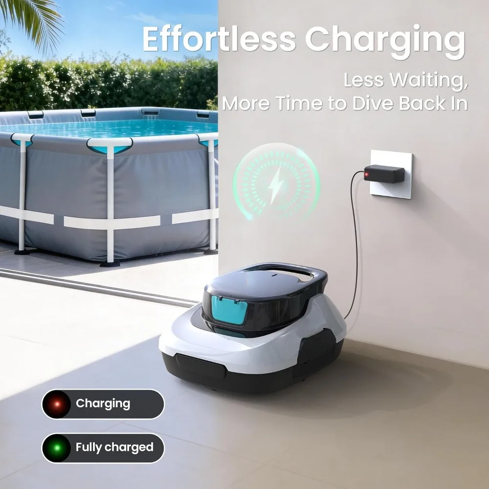 Upgraded Cordless Robotic Pool Cleaner, Dual-Cleaning Modes & 1820GPH Suction & 100-Min Runtime, Custom