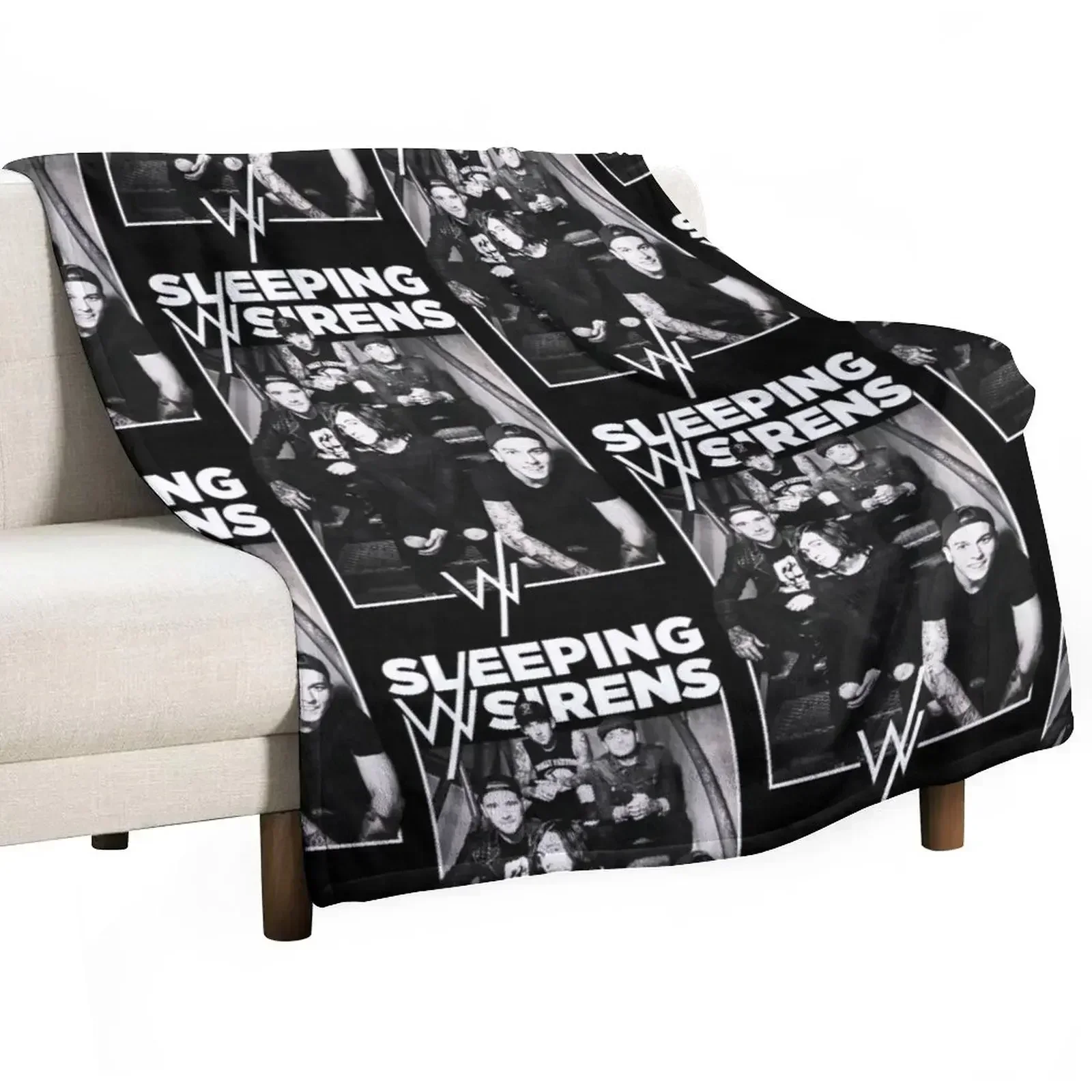 Sleeping with sirens - Band T-shirt Throw Blanket Cute Plaid Soft Plaid Hair Blankets