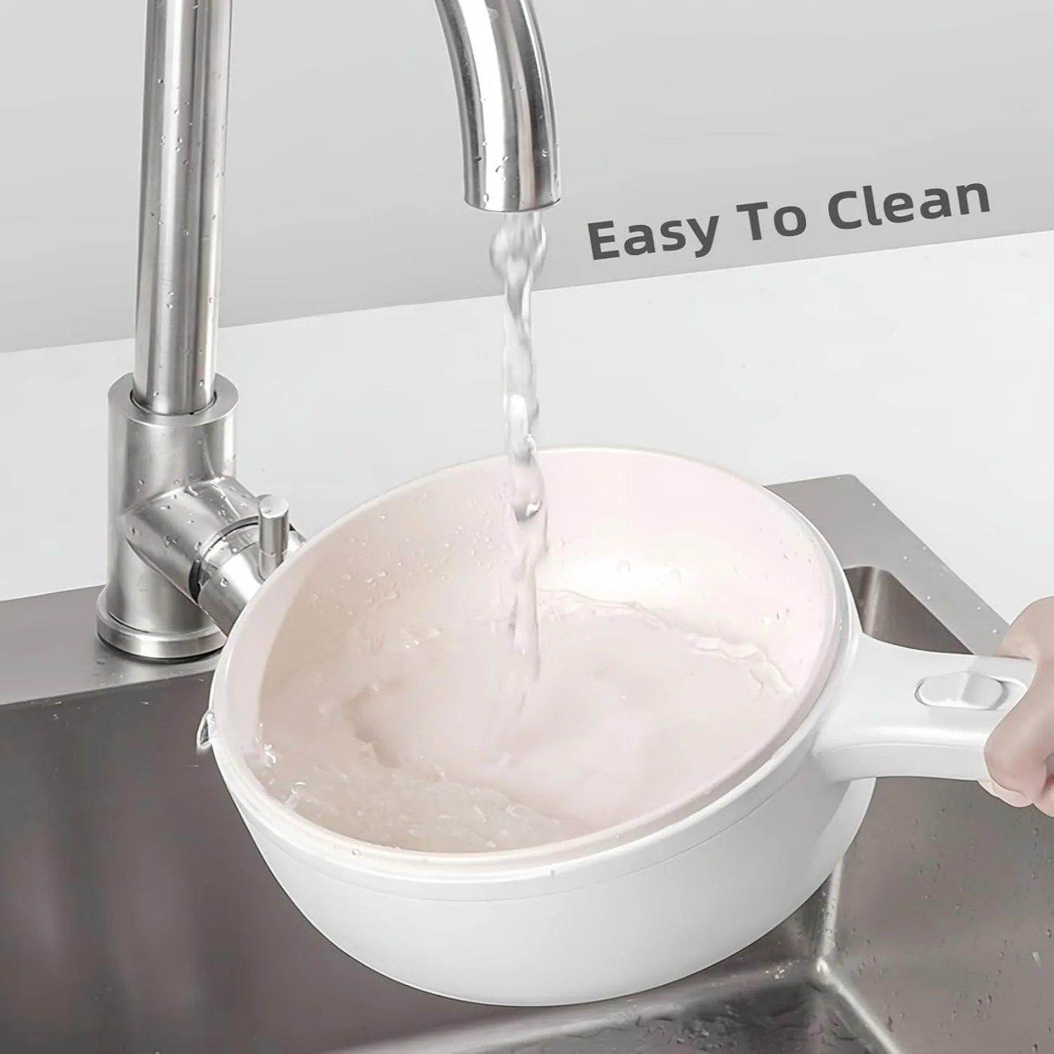 1,5 l antihaftbeschichtete Sautierpfanne mit einstellbarer Leistung – perfekt für Steak, Eier, Ramen, Haferflocken – ideal für Studentenwohnheime