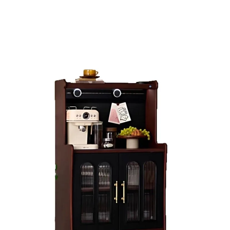 

French retro combination side cabinet integrated storage cabinet against the wall, antique coffee cabinet