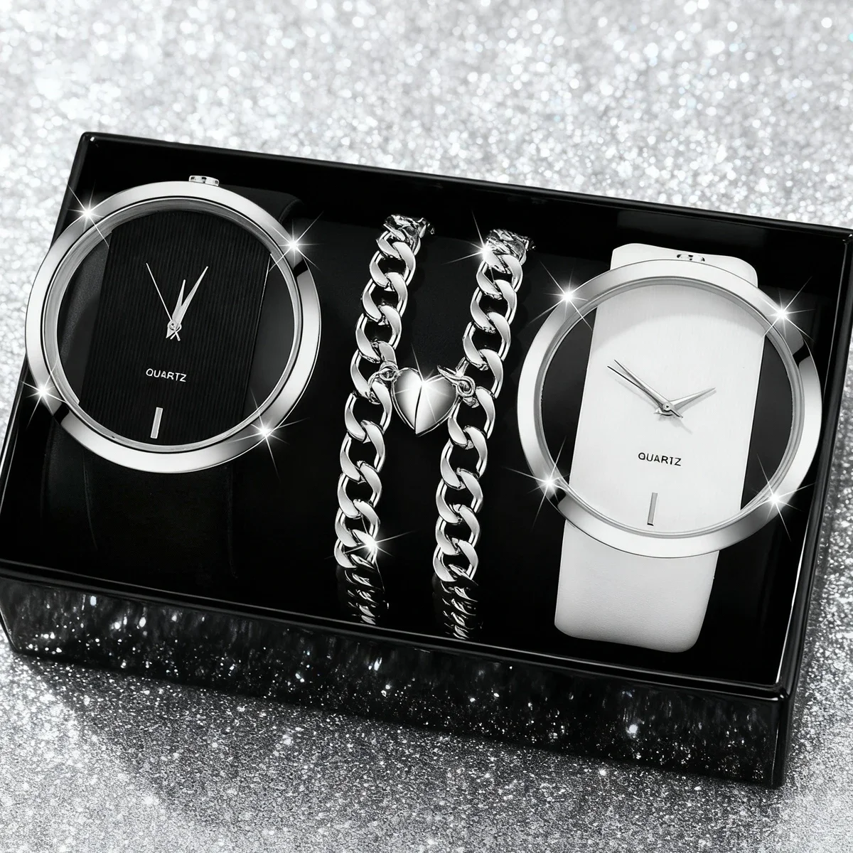 4-piece women's watch+accessory set, new fashionable watch+elegant accessories, the best choice for gift giving
