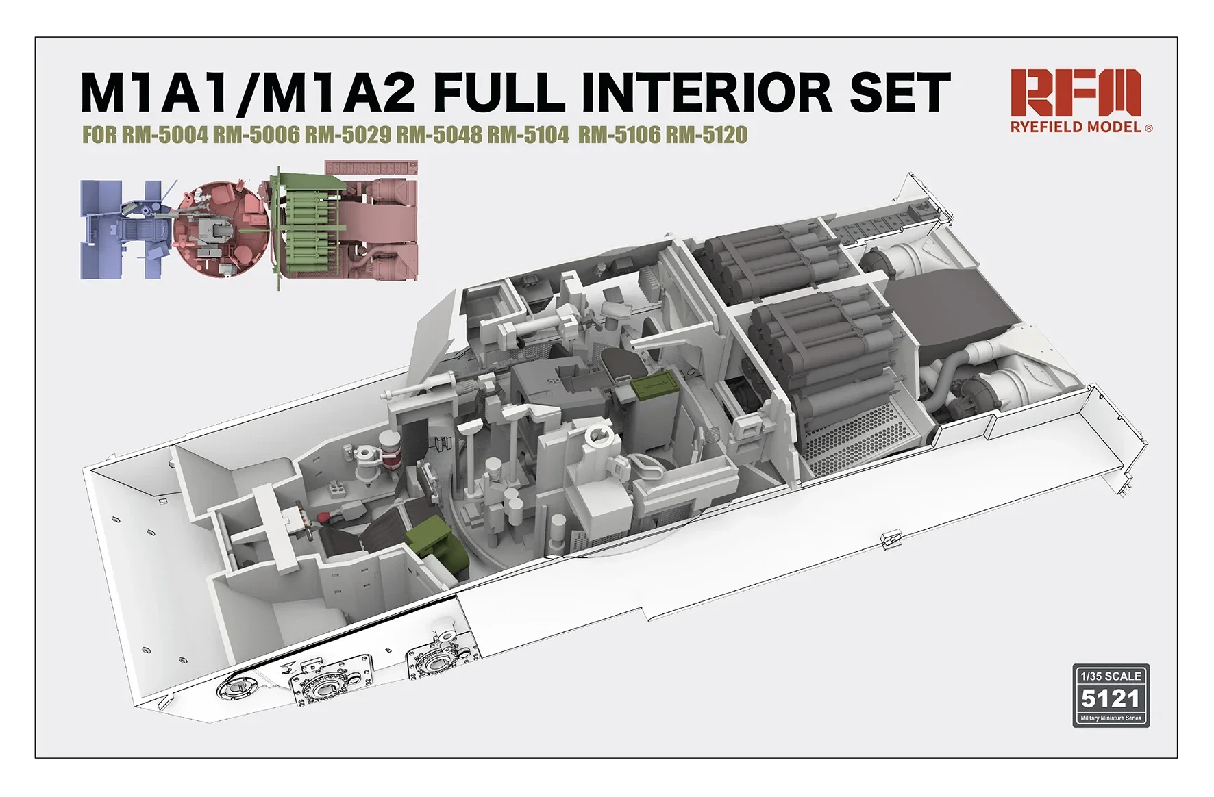 Ryefield 1/35 assembly model RM-5121 ﻿ M1A1/M1A2 Full Interior Set -Scale Model Kit