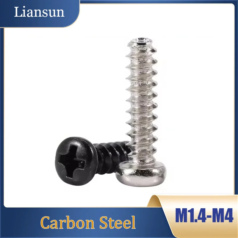 

Nickel plated/Black Phillips Recessed Round Head Flat End Self-tapping Screw M1.4 M1.7 M2 M2.3 M2.6 M3 M3.5 M4 Carbon Steel