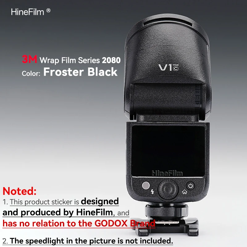Hinefilm Skin for Godox V1MId Flash Skin for Godox V1 Mid Camera Flash Speedlight Sticker Premium Decal Skin Protector Sticker