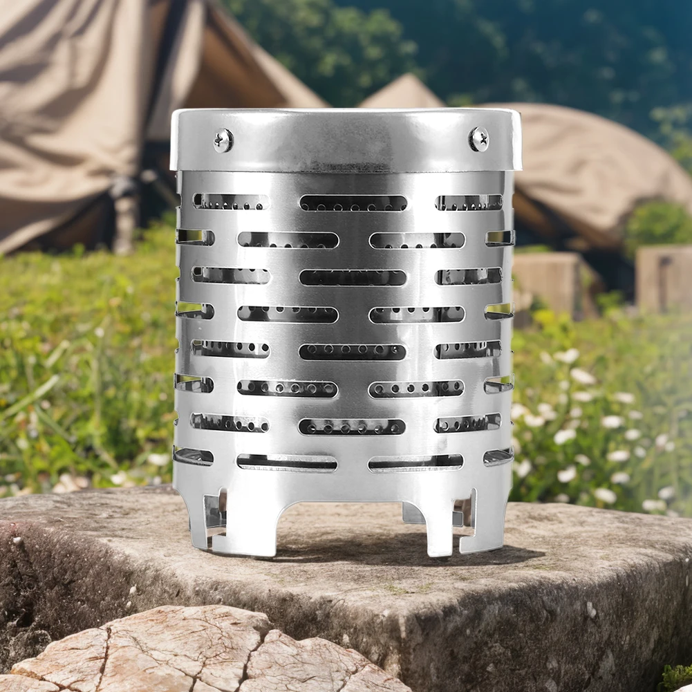 Mini Gas Heater Stove Stainless Steel Portable Warmer Heating Cover Camping Stove Warming Stove Hood for Outdoor Camping