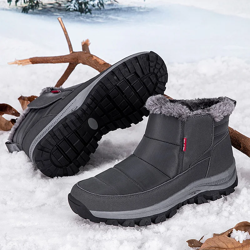 

ELUVA Winter Boots for Men Thermal Snow Boots Anti Slip Warm Winter Shoes Lightweight Outdoor Hiking Boots for Work Comfortable