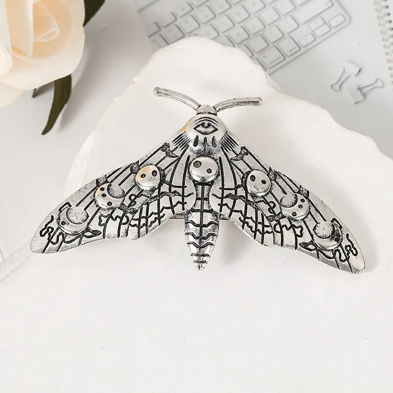 Vintage Silver Moth Hairpins Alloy Headwear Retro Hair Accessories Girl Side Bangs Clip Sweet Hair Clips Decor Headdress