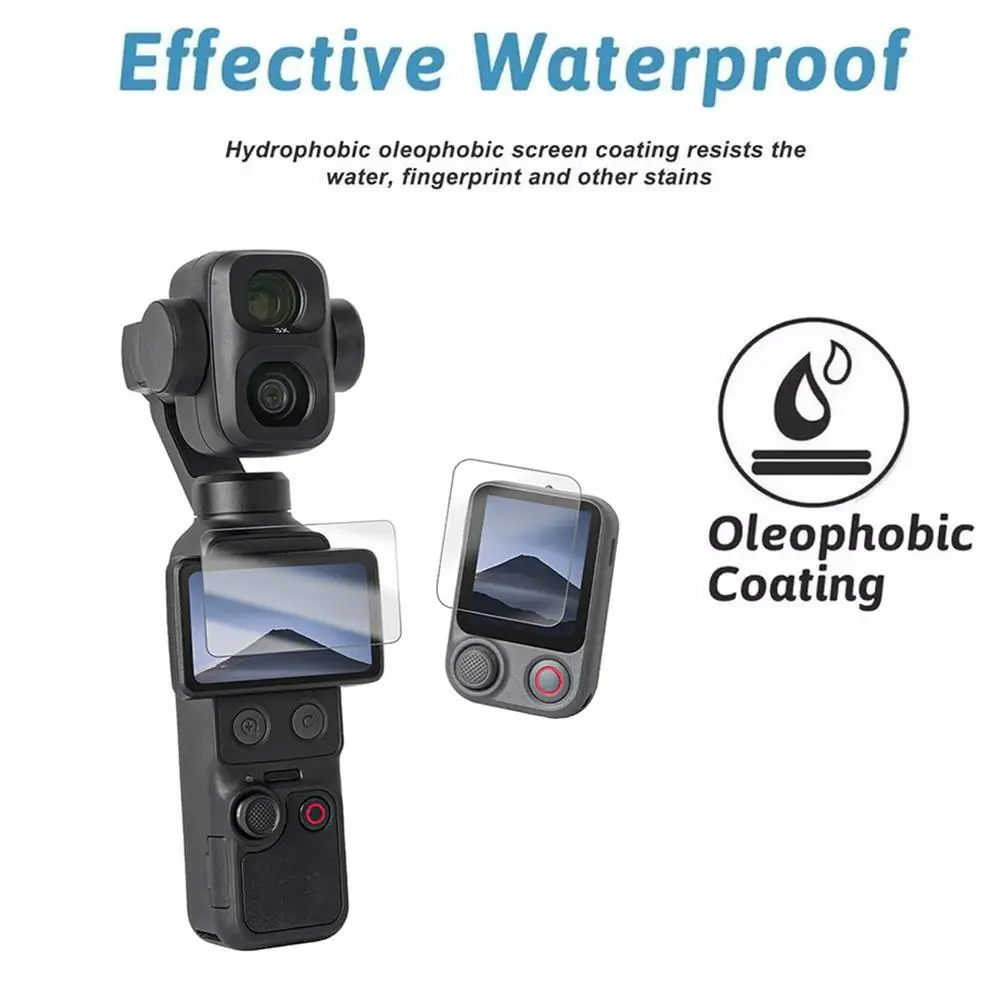 Protector de Pantalla de Vidrio Templado para DJI Pocket 4P/4/3 HD y Control Remoto, Set de Película Protectora para Lente, Accesorio