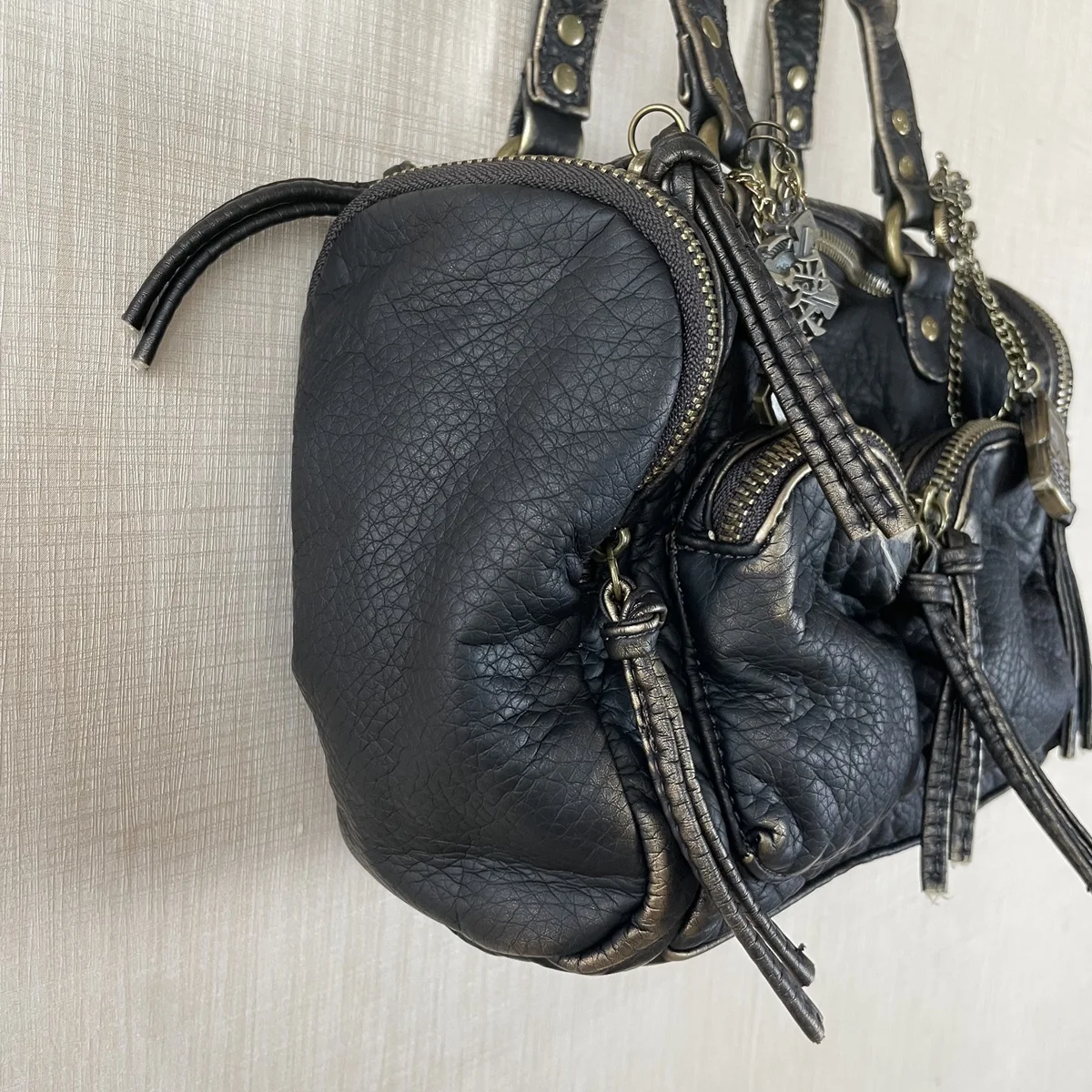 Vintage Damenhandtaschen Kleine Umhängetasche Boston-Tasche mit Tragegriff PU-Schultertasche Modische Dumpling-Tasche Schultertaschen mit mehreren Taschen – Detail 22