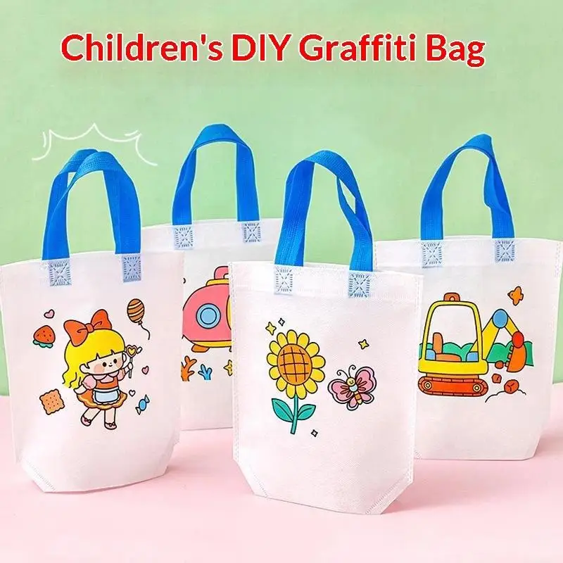 DIY Graffiti Pack Does Not Include Colored Markers, Reusable Animal Art Party Gift Bags, Storage Accessories