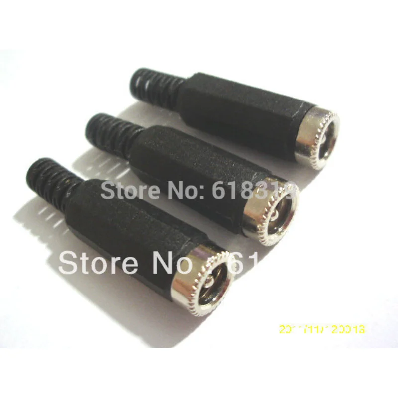 

200 Pcs 5.5x2.1mm DC Power Cable Female Plug Connect Socket DC Power Black