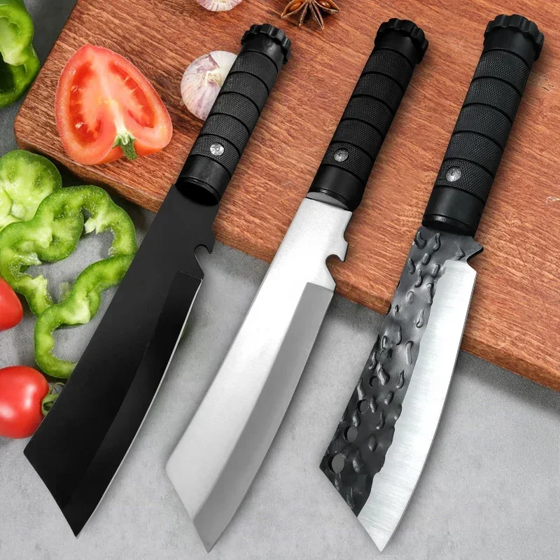 

Stainless Steel Cleaver Meat Slicing Knife Chef Cutter Handmade Forged Kitchen Boning Butcher Knife Plastic Handle Cooking Tools