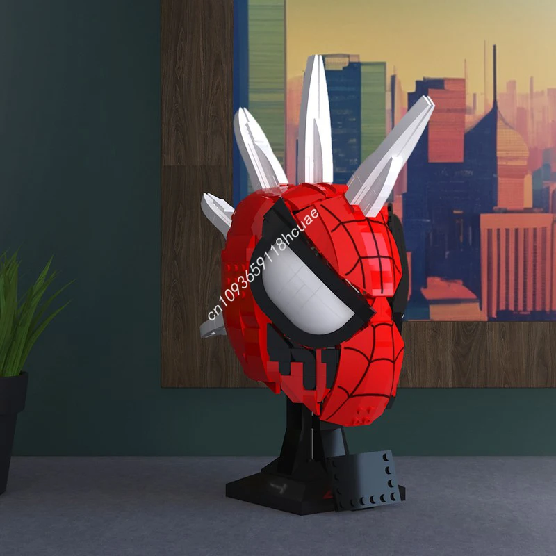 753PCS Super Heroe SpiderS Rocker Punk Suit Helmets Model Moc Building Blocks Stacking Bricks Creative Toys Kid Gift Educational
