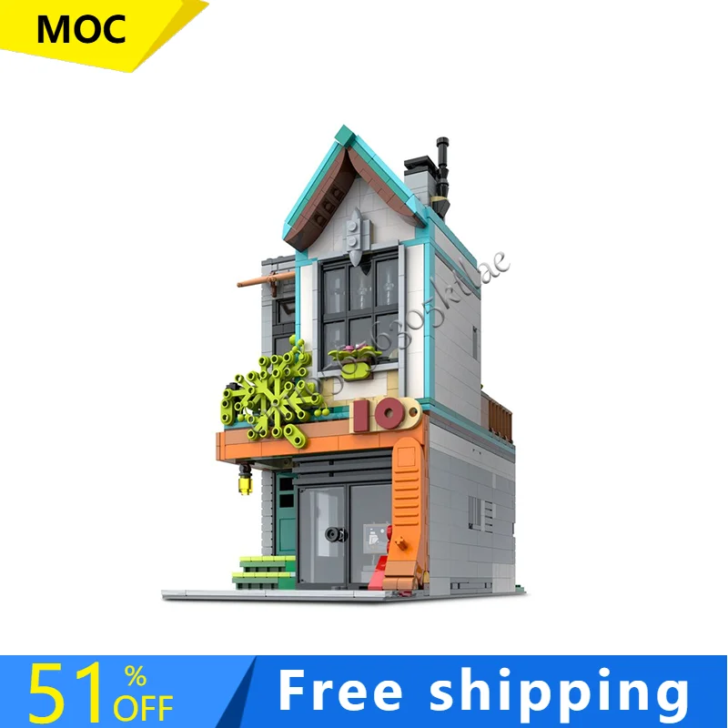 

Hot 1676 PCS MOC Luxury Second Floor Small Room Modular Model Architecture Building Block Diy Education Assembly Kids Toys Gifts