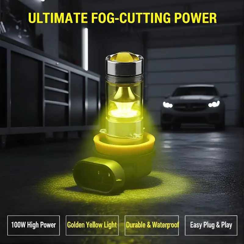 

Светодиодные лампы H11 H8 для противотуманных фар, 2 шт., 4300K, 100W, 1500LM, ультраяркие, замена для дневных ходовых огней автомобиля