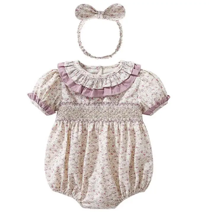 Schwester Outfit Sommer Mädchen Baby Strampler Kleinkind Baby Mädchen Stickerei Kleider Kleinkinder Baumwolle Kurzarm einteiliges Strampler
