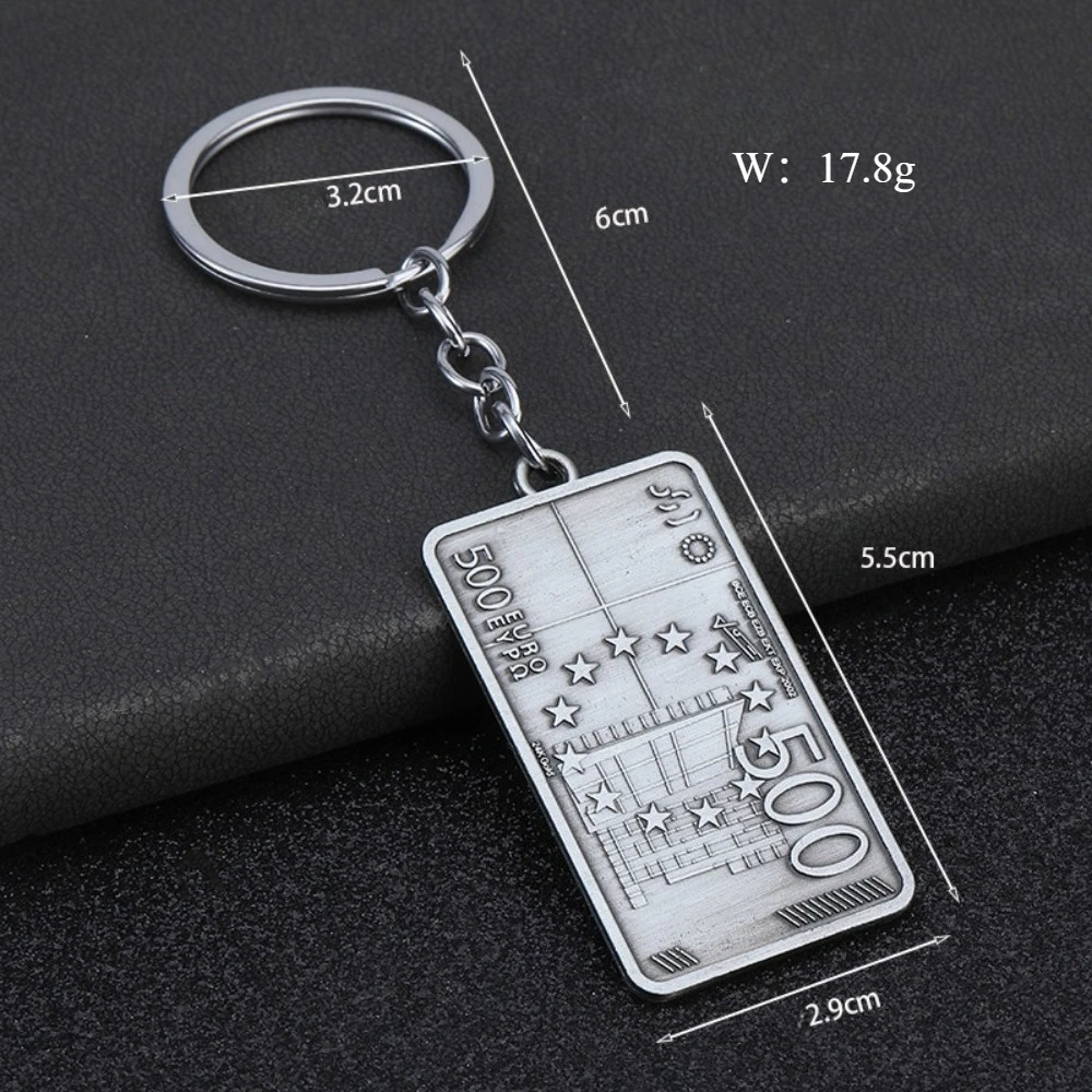 3D Mini Euro Banknoten Schlüsselanhänger Retro Vintage Schlüsselring Geldbeutel Paar Hip-Hop-Stil Personalisiertes Reichtumssymbol Anhänger Geschenk – Detail 4