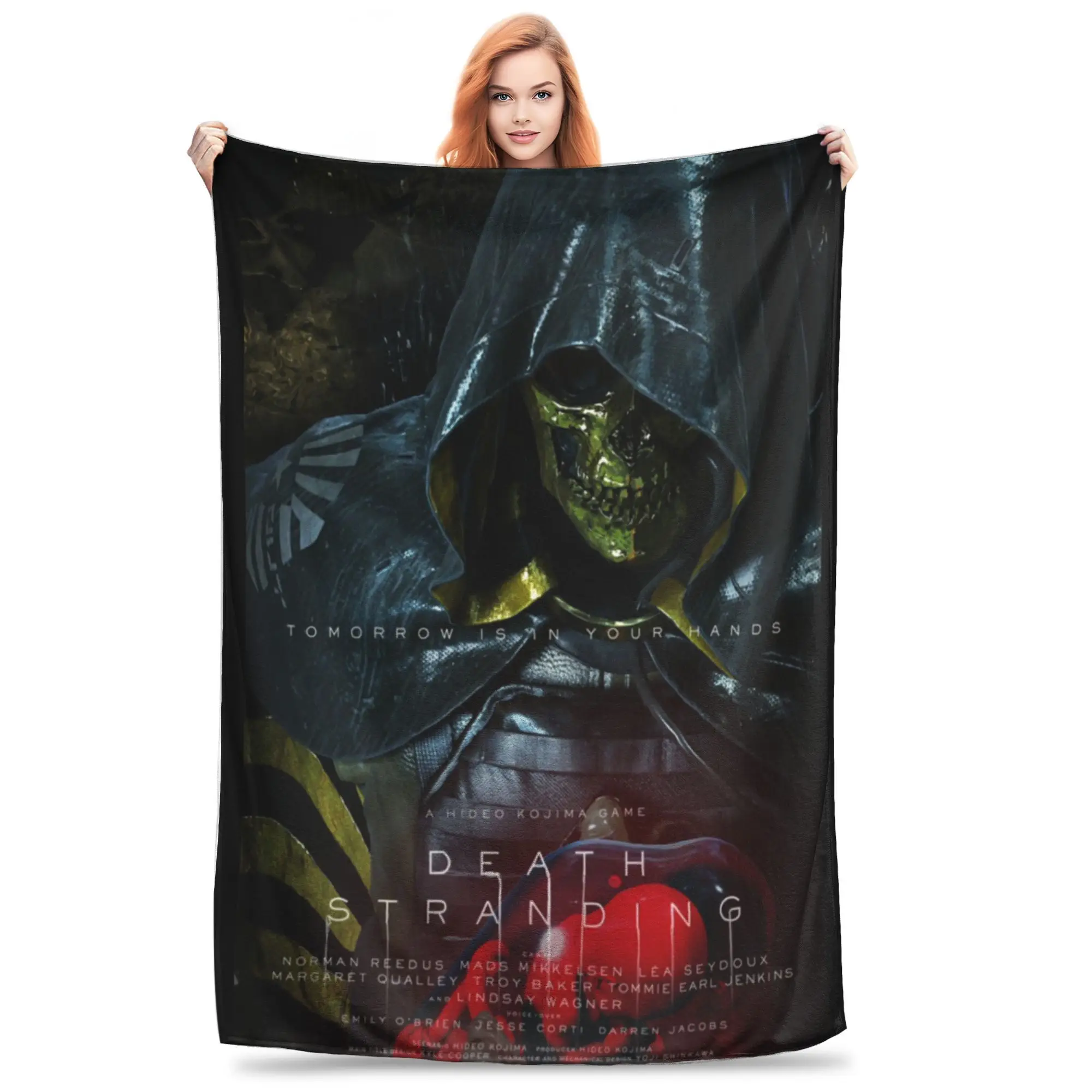 El mañana está en tus manos, mantas de franela Higgs, mantas Death Stranding Kojima Productions para cama, colcha fina y cálida de felpa