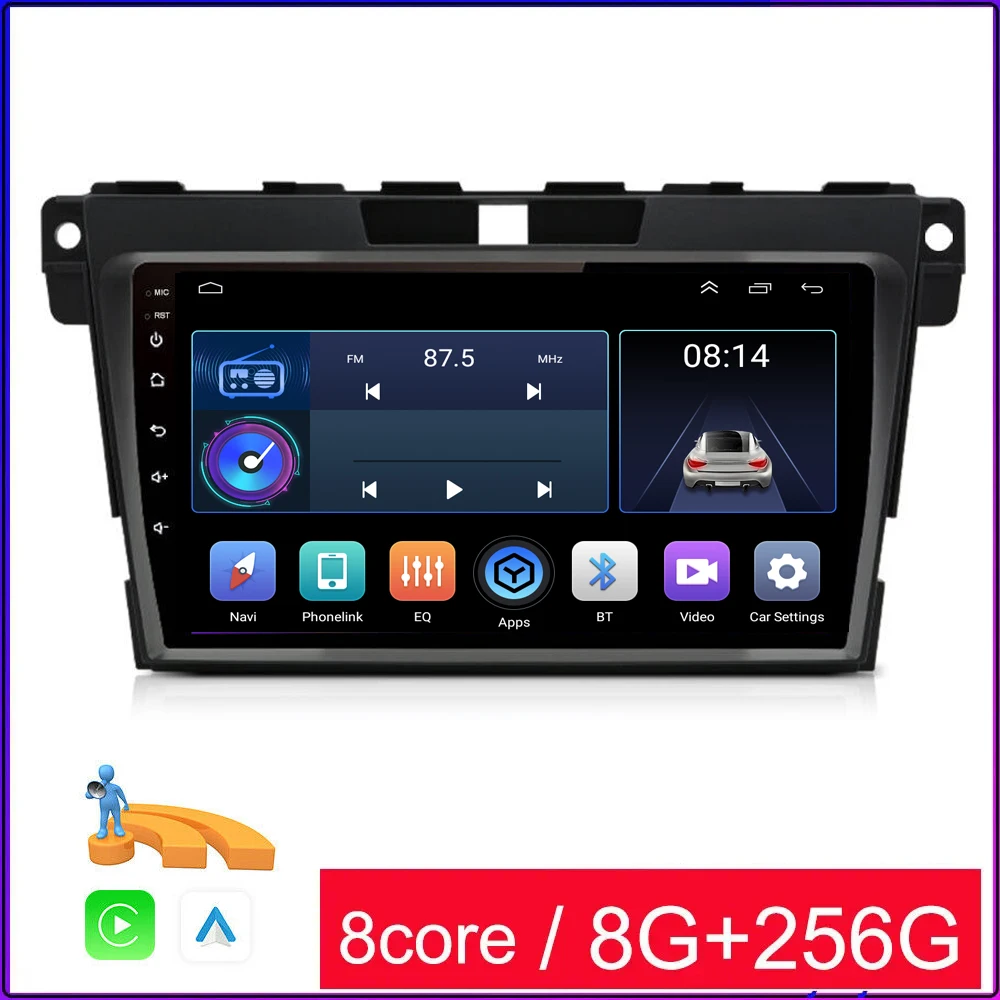 

Android 14 Car Radio Stereo Multimedia Video Player For Mazda CX7 CX 7 CX-7 2008 2009-2015 2din Head Unit GPS Navigation DSP RDS