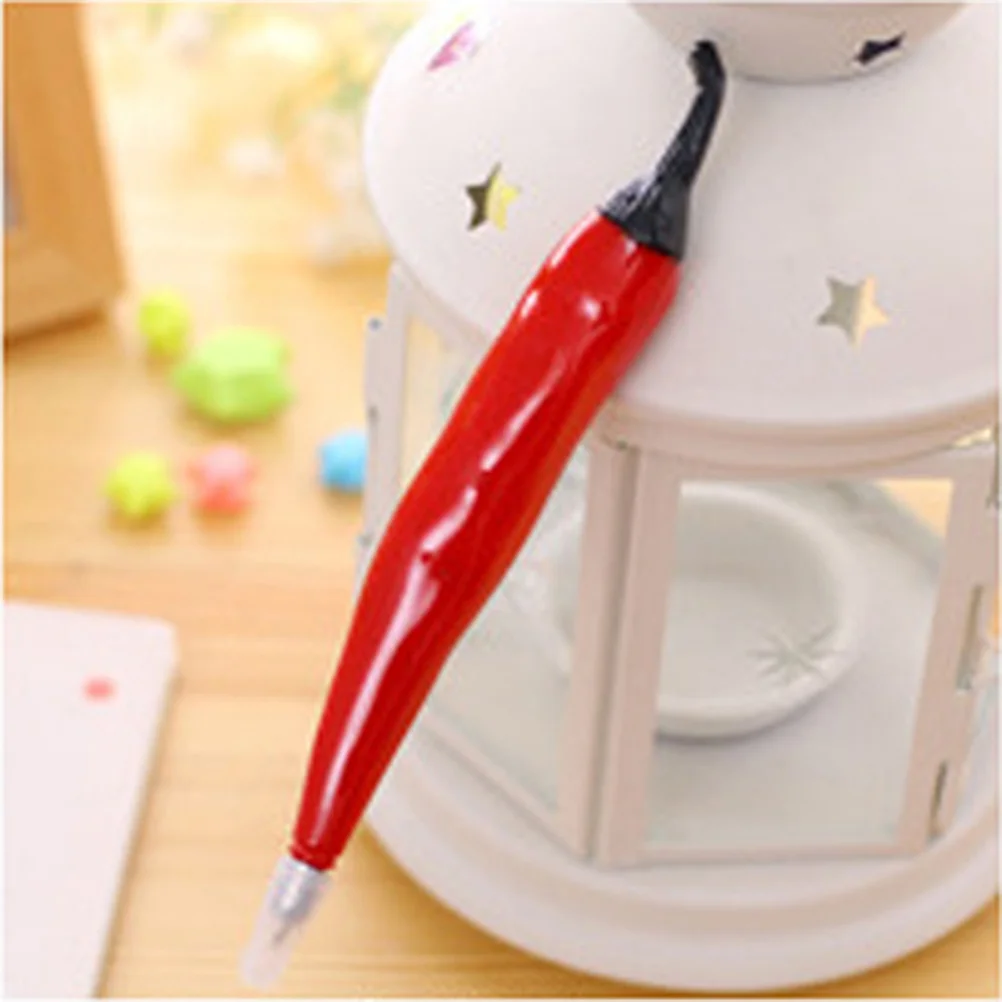 1pc Cartoon Ball Point Pen Gel Pen with Magnet Chili Shape Design Stationery for Home School Office Red