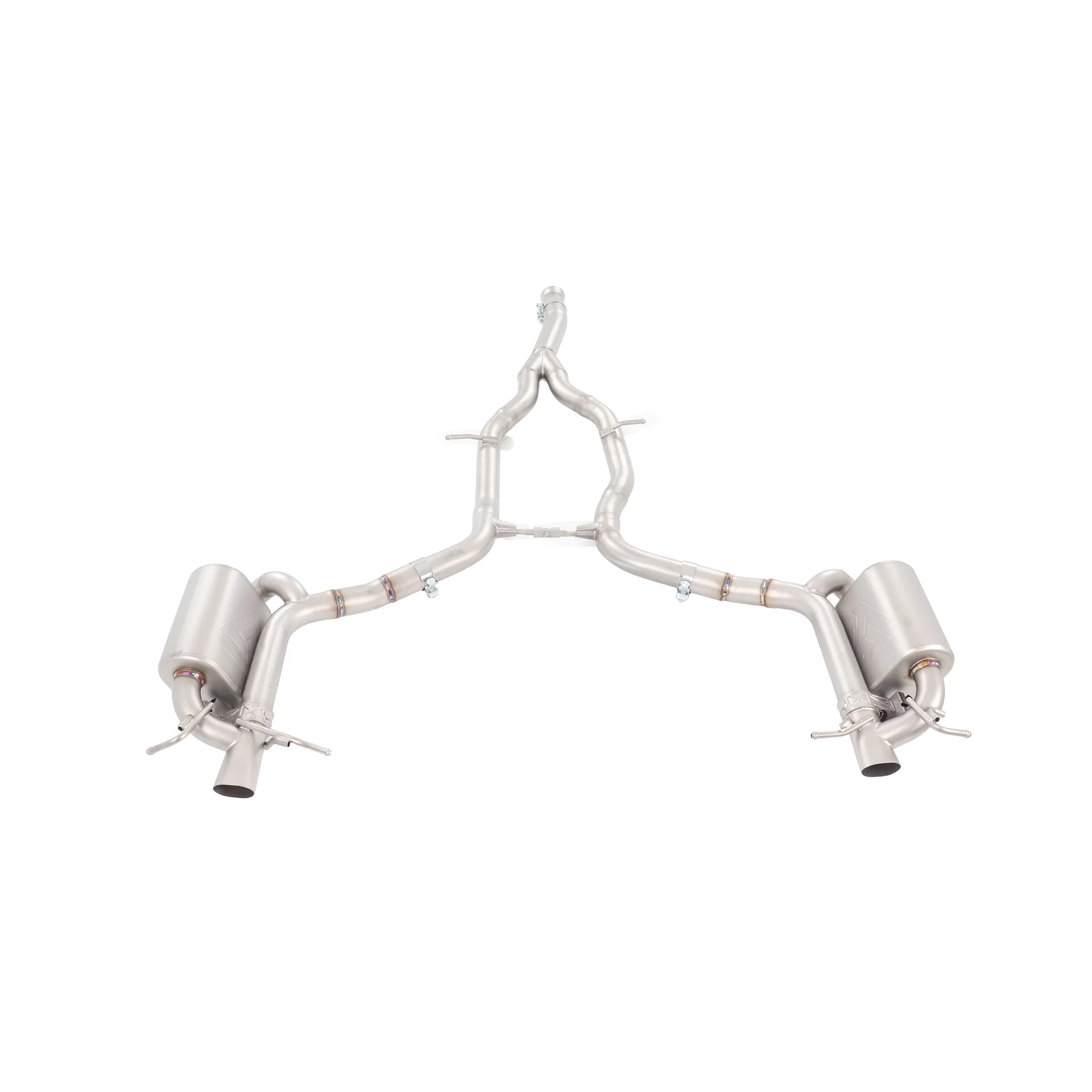 

YT SS304 Mid-Rear Dual-Side Single Exit Exhaust System No Tips Elec Dual Valves Sandblasted for Mercedes W212 E260 Coupe 2.0T