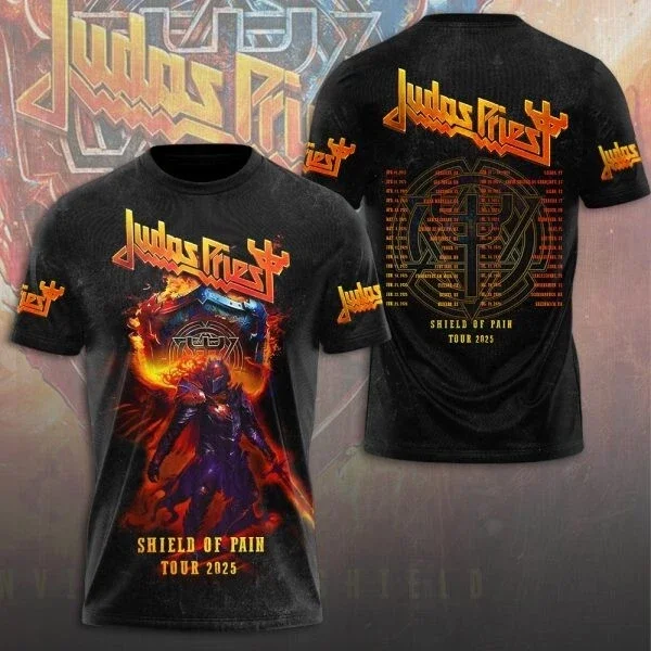 

Tour Popular Rock Judas Priest Футболки Мужские 3D-принты Мужчины Женщины Хип-хоп Тенденция Футболка с коротким рукавом и круглым вырезом Летняя уличная одежда Топ
