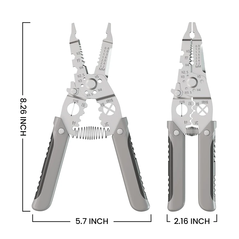 Multifunctional Wire Stripper Special Wire Pulling Pliers Electric Cable Stripping Cutting Cable Stripper and Crimping Hand Tool