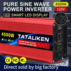 Pure Sine Wave Inverter DC12V/24V To AC110V 60HZ 1600W 2500W 3500W 4500W 5000W 6000W 7000W 8000W Power Voltage Converte