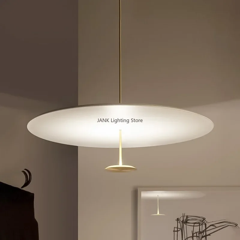 Lámpara colgante de restaurante OVNI negra dorada ultrafina minimalista moderna Lumina de diseño italiano