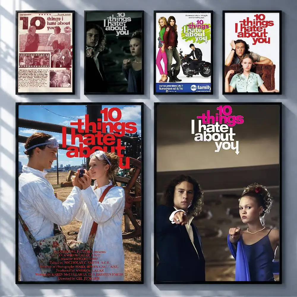 Classic Movie 10 Things I Hate About You Posters Premium Self-Adhesive No Residue Wall Sticker for Home Office Bar Decor