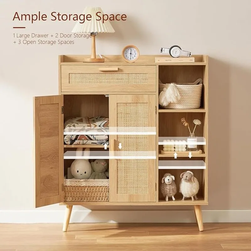 Exclusive supply rattan cabinets rattan braids double door lockers against the wall side cabinets