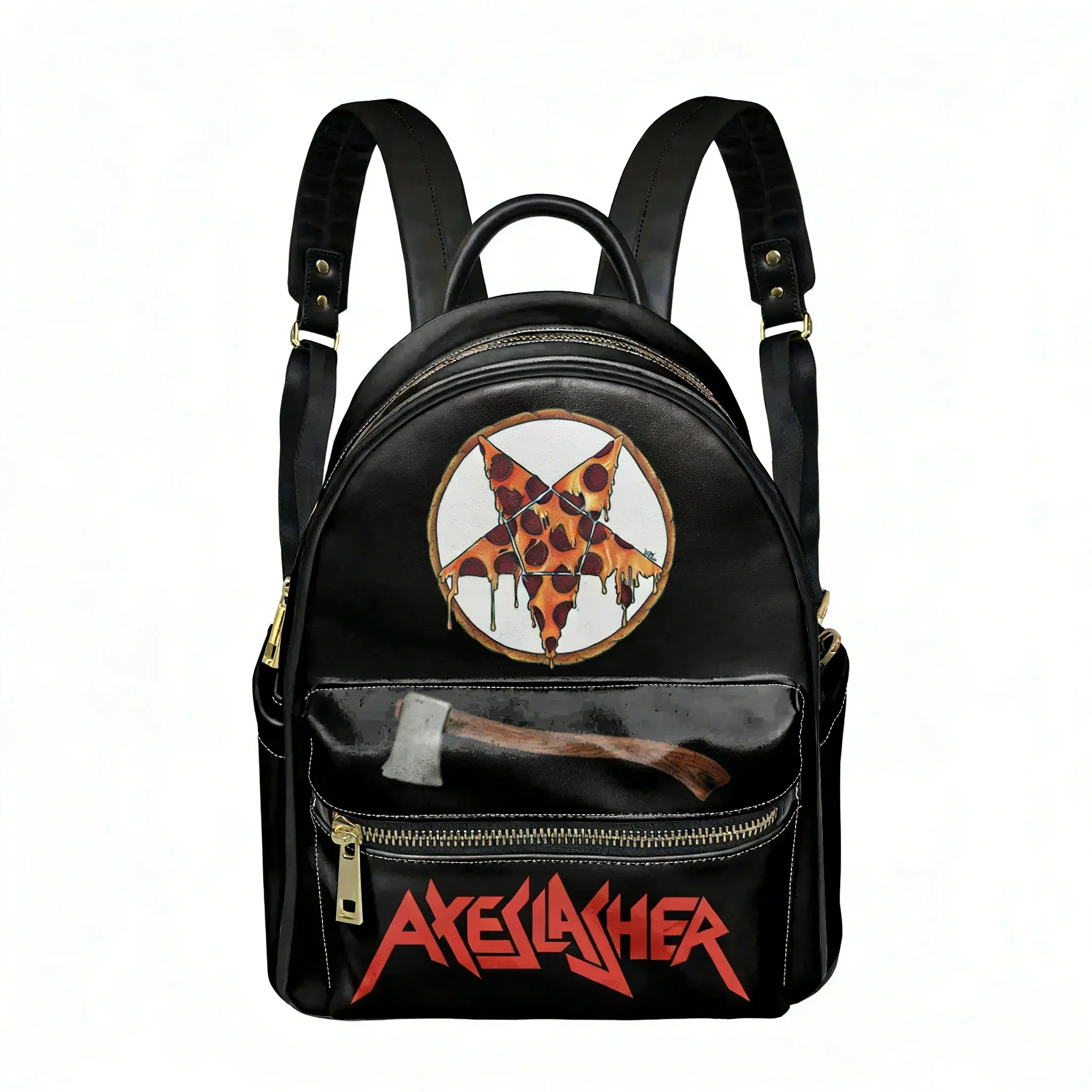 Axeslasher Metal Rock Band Backpack Womens Men Personalized Double Shoulder Bag Business Travel Bookbag Rucksack Gift Daypack