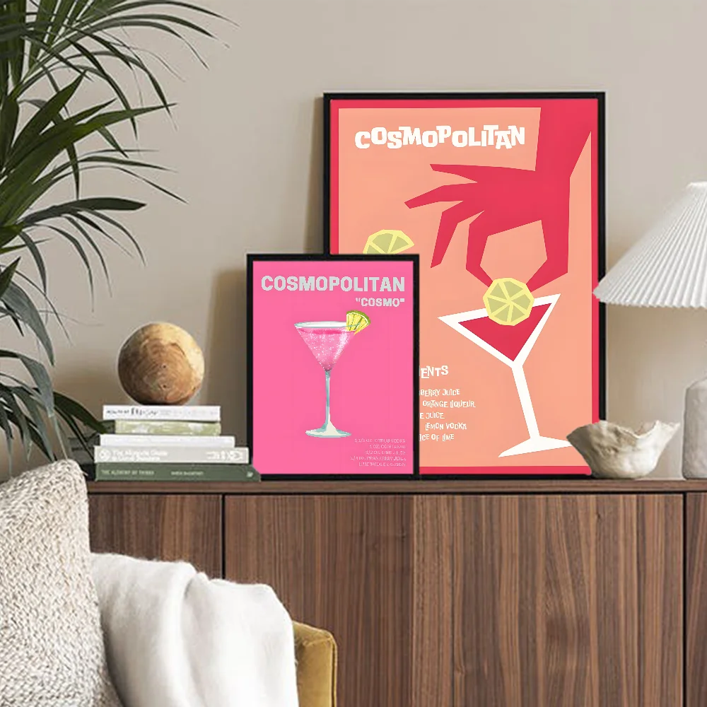 Cosmopolitan Poster Print Cocktail Drink Movie Sticky Posters Vintage Room Home Bar Cafe Decor Room Wall Decor