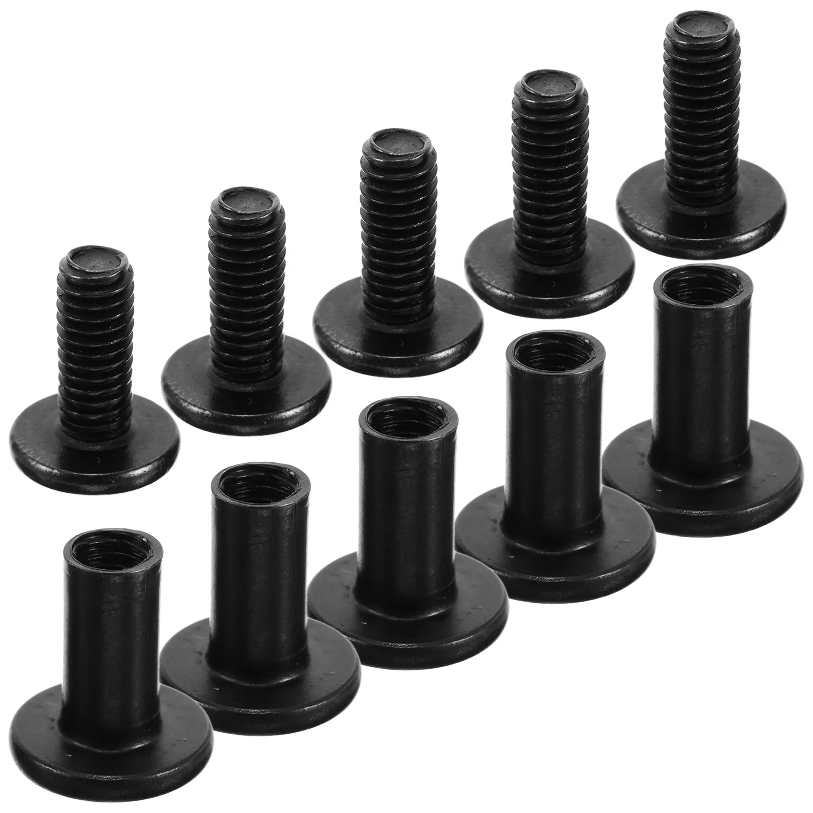 1Set M3 Black Hex Socket Screws and Nuts Small Metal Screw Post Kit Secure Lock Clamp Plate for Bookbinding Crafting Repair DIY