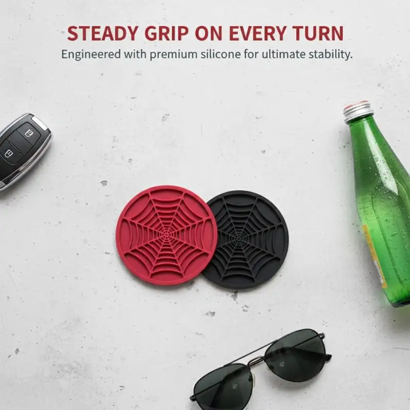 2Pcs For Car Stable Food Grade Silicone Gel Drink Holder Pad Universal Auto Cup Holder Coaster Silent Cup Pad Anti-Slip Coaster