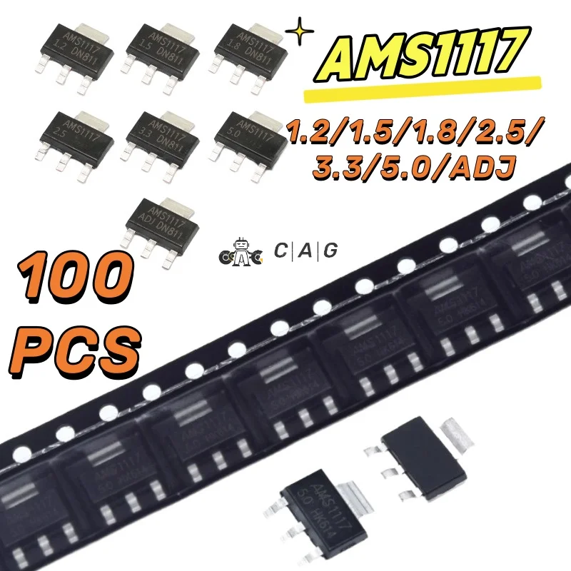 AMS1117 3V3 AMS1117-1.2 AMS1117-1.5 AMS1117-1.8 AMS1117-2.5 AMS1117-3.3 AMS1117-5.0 AMS1117-ADJ SOT223 Voltage Rugulator