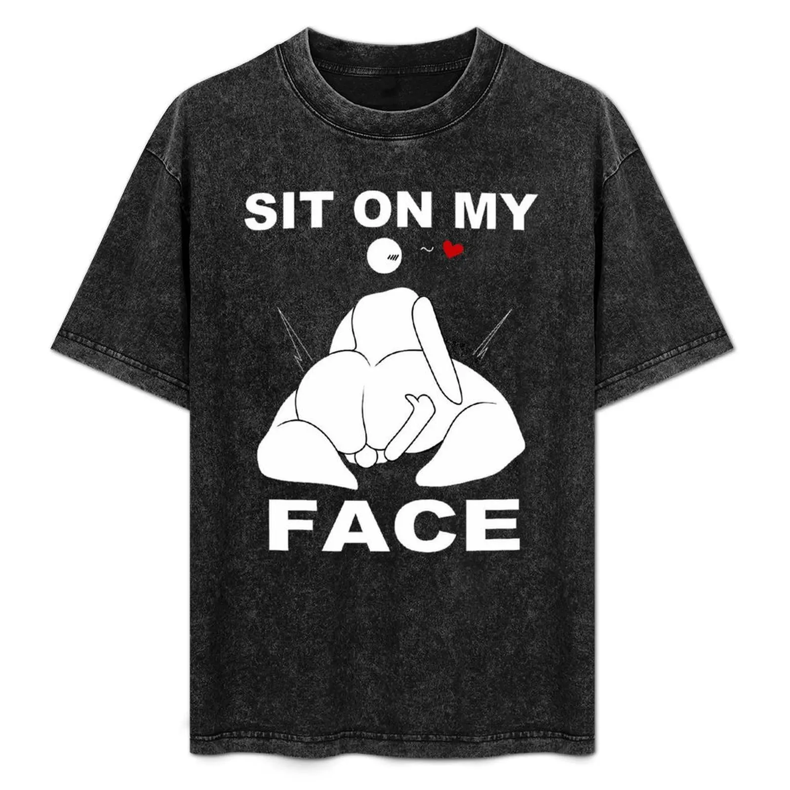 

Hawk Tuah-Sit on My Face Pattern Printing Crewneck Short Sleeve Washed Tshirt Men Summer Y2K 2024 New Retro StreetTrend Tops