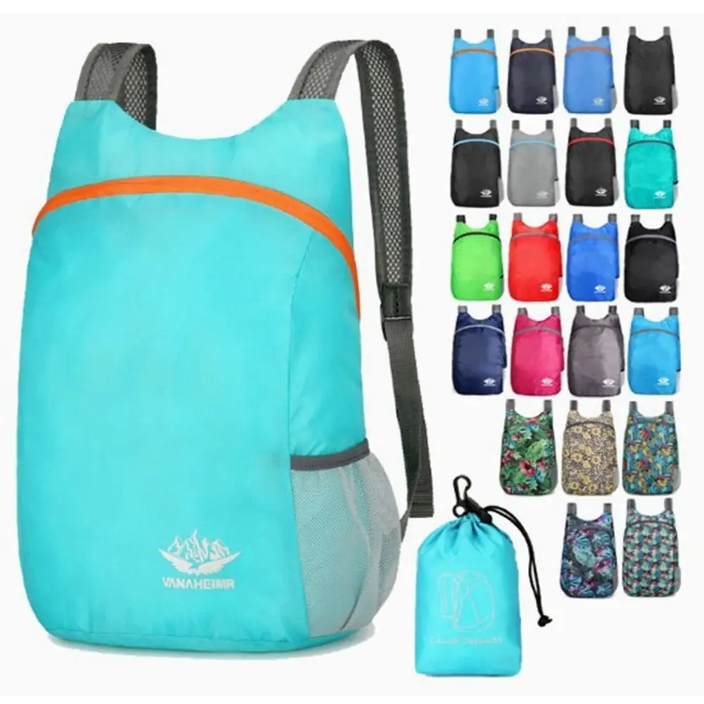 8-farbige, ultraleichte, faltbare Tagesrucksäcke für Herren und Damen, Reise-Tagesrucksack, faltbar, handliche Tasche, leichter, verstaubarer Rucksack