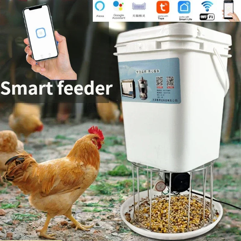 Automatic Chicken Feeder Pigeon Chicken Duck Carrier Pigeon Trough Intellegent Timing Automatic Chicken Feeder Pigeon Supplies